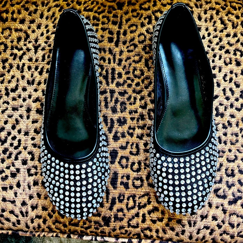 Rhinestone mesh ballet slippers never worn sz7-8